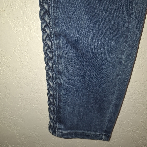 NWT Judy Blue Jeans Womens 5/27 Blue Dark Wash Relaxed High Rise Skinny Braided - Picture 4 of 10